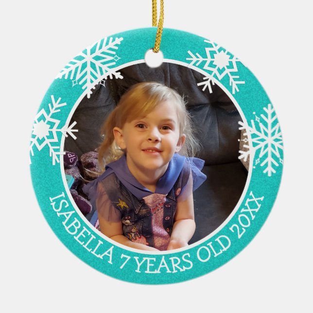Add Your Child's Picture to this Christmas  Cerami Ceramic Tree Decoration (Front)