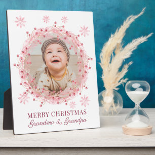 Add Your Christmas Baby Photo For Grandma Grandpa Plaque