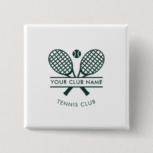 Add Your Club Name Tennis Icons Green Team 15 Cm Square Badge