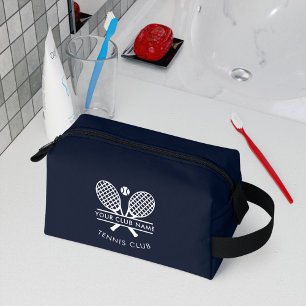 Add Your Club Name Tennis Icons Navy Blue Dopp Kit