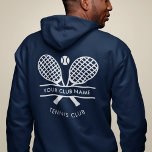 Add Your Club Name Tennis Icons Navy Blue Hoodie<br><div class="desc">Easily customise this patch by adding your club or society name by clicking the "Personalise" button. You can change the background, fonts, and patch colour by clicking the "Edit with Design tool". Perfect for any club, business, or school society. Order as many or as fewer as required. There's no setup...</div>