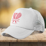 Add Your Club Name Tennis Icons Red Trucker Hat<br><div class="desc">Easily customise this hat by adding your club or society name by clicking the "Personalise" button. You can change the background, fonts, colour by clicking the "Edit with Design tool". Perfect for any club, business, or school society. Order as many or as fewer as required. There's no setup fee and...</div>
