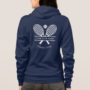 Add Your Club Name Tennis Logo Navy Blue Custom Hoodie