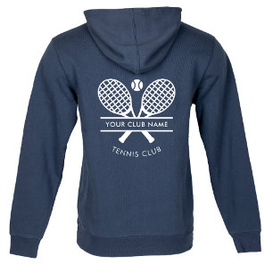 Add Your Club Name Tennis Logo Navy Blue Custom Hoodie