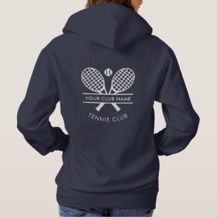 Add Your Club Name Tennis Logo Navy Blue Custom Hoodie