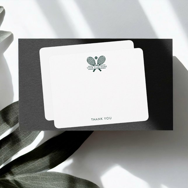 Add Your Club Name Tennis Sports Office Thank You (Custom Lawn Tennis Club Country Club Office Thank You Note Cards)