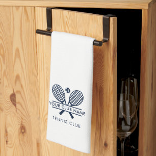 Add Your Club Name Tennis Team Any Color White Tea Towel