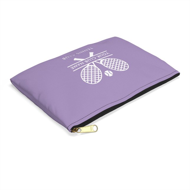 Add Your Club Name Tennis Team Any Colour Accessory Pouch (Lilac Lawn Tennis Rackets Motif Accessory Pouch)
