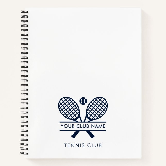 Add Your Club Name Tennis Team Any Colour Notebook (Front)