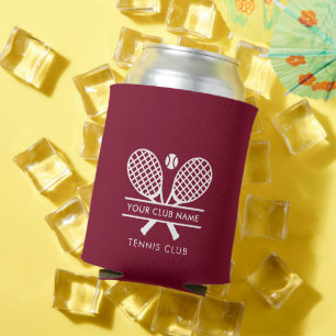 Add Your Club Name Tennis Team Burgundy Any Colour Can Cooler