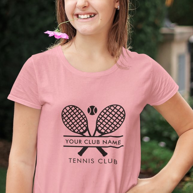 Add Your Club Name Tennis Team Captain Tri-Blend Shirt (Lawn Tennis Club Rackets Motif Girls T-Shirt )