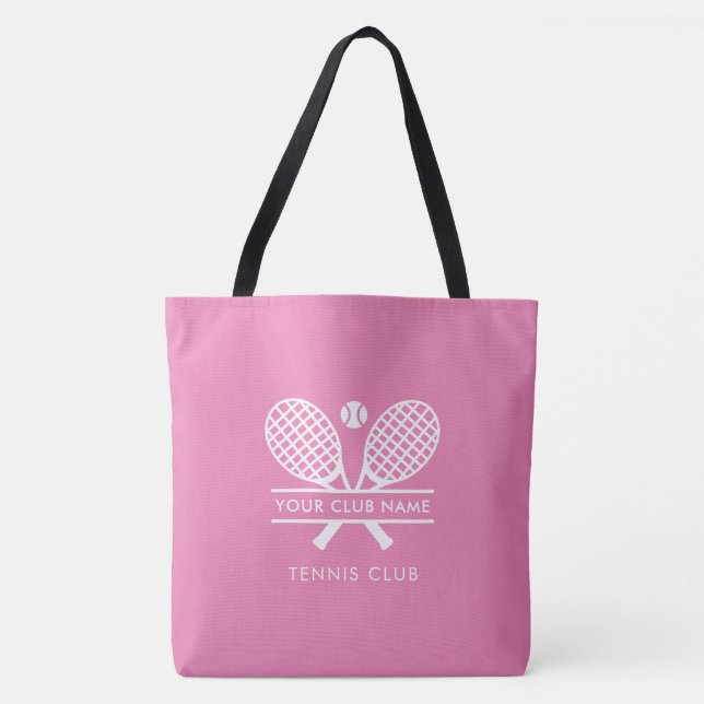 Add Your Club Name Tennis Team Pink Players Swag Tote Bag (Front)