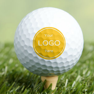 Add your company business logo golfing yellow  golf balls