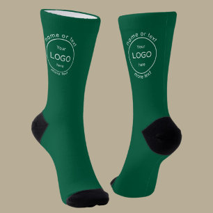 Add your company business shop logo promo green  socks