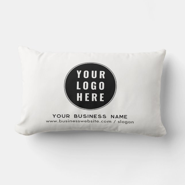 Add Your Company Logo and Business Website Custom Lumbar Cushion (Front)