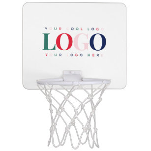 Add Your Custom Colourful Rectangle Business Logo Mini Basketball Hoop