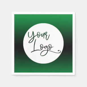 Add Your Custom Logo Bright Green and Black Ombre Napkin