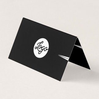 Add Your Custom Logo Circle Professional Black Business Card