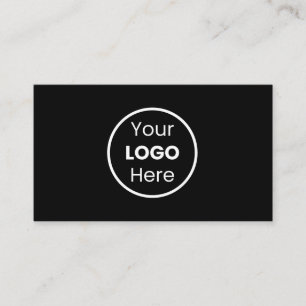 Add Your Custom Logo Circle Professional Black  Business Card