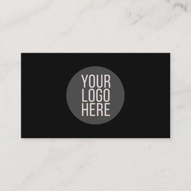 Add your custom logo circle professional black business card (Front)