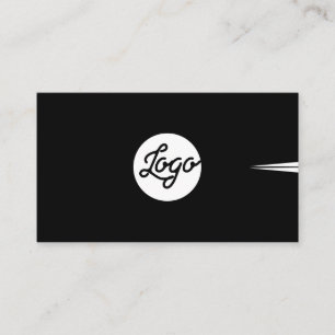 Add Your Custom Logo Circle Professional Black Business Card