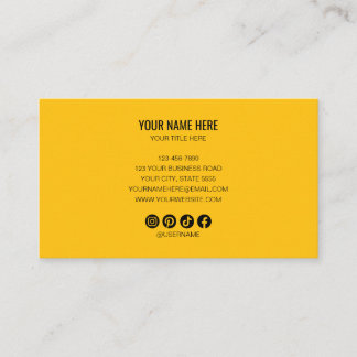 Add your custom logo circle professional black Gol Business Card