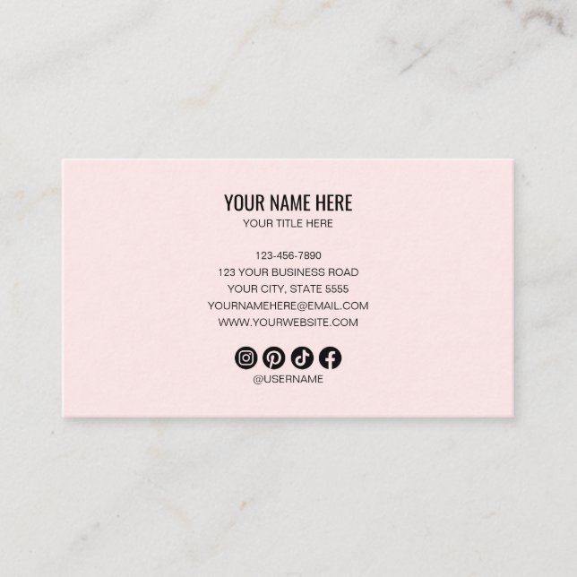 Add your custom logo circle professional Pink Business Card (Front)