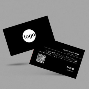 Add your custom logo circle professional QR Code Business Card