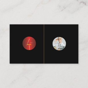 Add your Custom logo image circle black Business Card