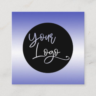 Add Your Custom Logo Over Purple and White Ombre Square Business Card