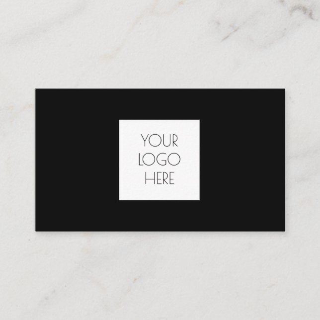 Add Your Custom Logo  Professional Black Business  Business Card (Front)