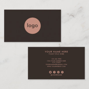 Add Your Custom Logo Professional Brown And Clay Business Card