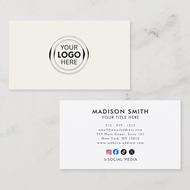 Add your custom logo professional business card (Front/Back)