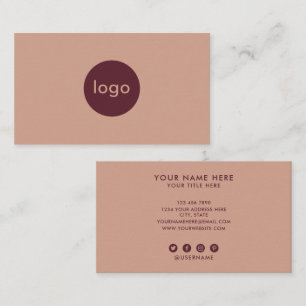 Add Your Custom Logo Professional Clay And Red Business Card