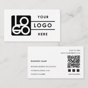 Add Your Custom Logo Rectangle Professional White Business Card