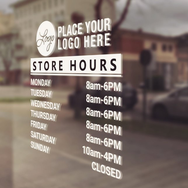 Add Your Custom Logo Store Hours Of Operation (Add Your Custom Logo Store Hours Of Operation Window Cling)