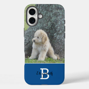 Add Your Custom Photo, Name & Initial Royal Blue iPhone 16 Plus Case