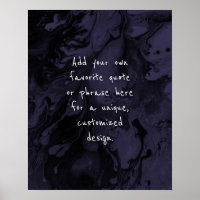 Add Your Custom Quote Black Marble, Dusty Purple