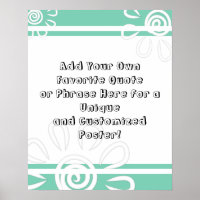 Add Your Custom Quote Stripes Flowers Lucite Green
