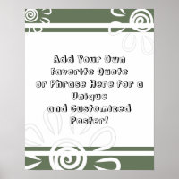 Add Your Custom Quote Stripes Flowers Olive Green