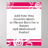 Add Your Custom Quote Stripes & Flowers Raspberry