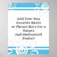Add Your Custom Quote Stripes Flowers Sky Blue