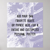 Add Your Custom Quote White Marble Dusty Purple