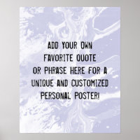 Add Your Custom Quote White Marble Lavender