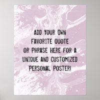 Add Your Custom Quote White Marble Mauve Pink