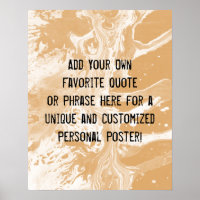 Add Your Custom Quote White Marble Orange Cream