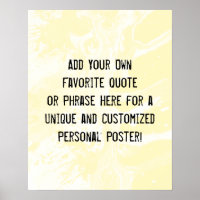 Add Your Custom Quote White Marble Pale Yellow