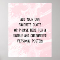 Add Your Custom Quote White Marble Pastel Pink