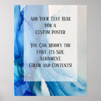 Add Your Custom Text Blue Abstract Alcohol Ink