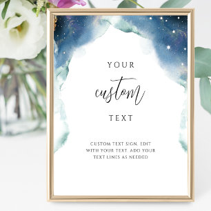 Add Your Custom Text, Chic Celestial Wedding Sign